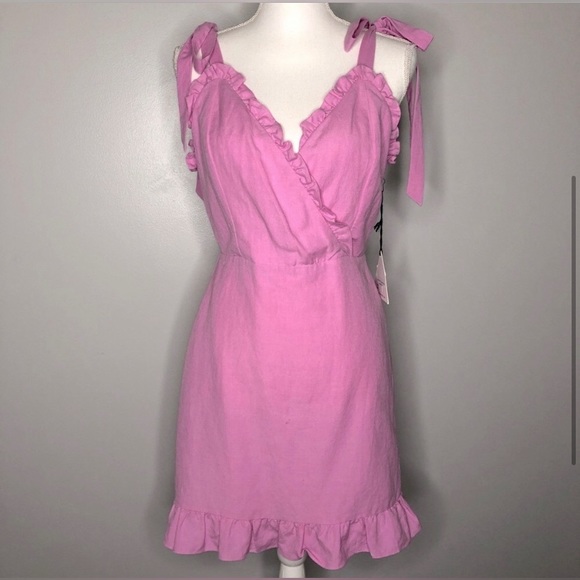 Anthropologie Lost + Wander Guava Ruffle Mini Dress New with tag! - Picture 5 of 5